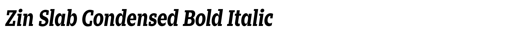 Zin Slab Condensed Bold Italic image